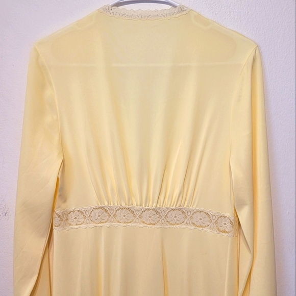 Vintage Vanity Fair nightgown house coat dress button down maxi robe yellow 36 - Picture 10 of 15